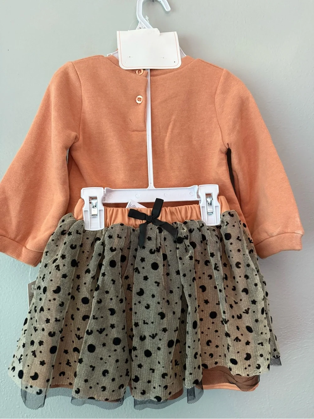 Nicole Miller Kids Pumpkin Orange & Black Ghost Tulle Dress Set